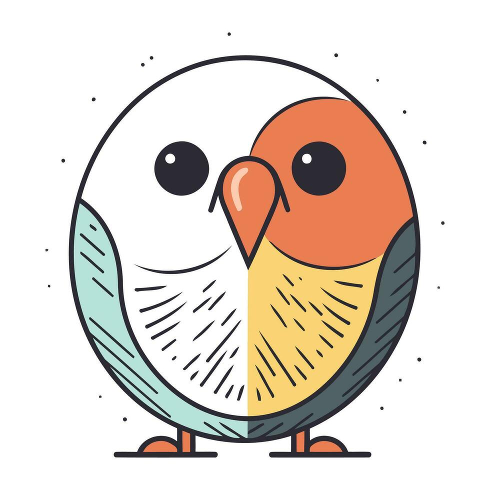 schattig tekenfilm tekening papegaai vogel. vector illustratie.