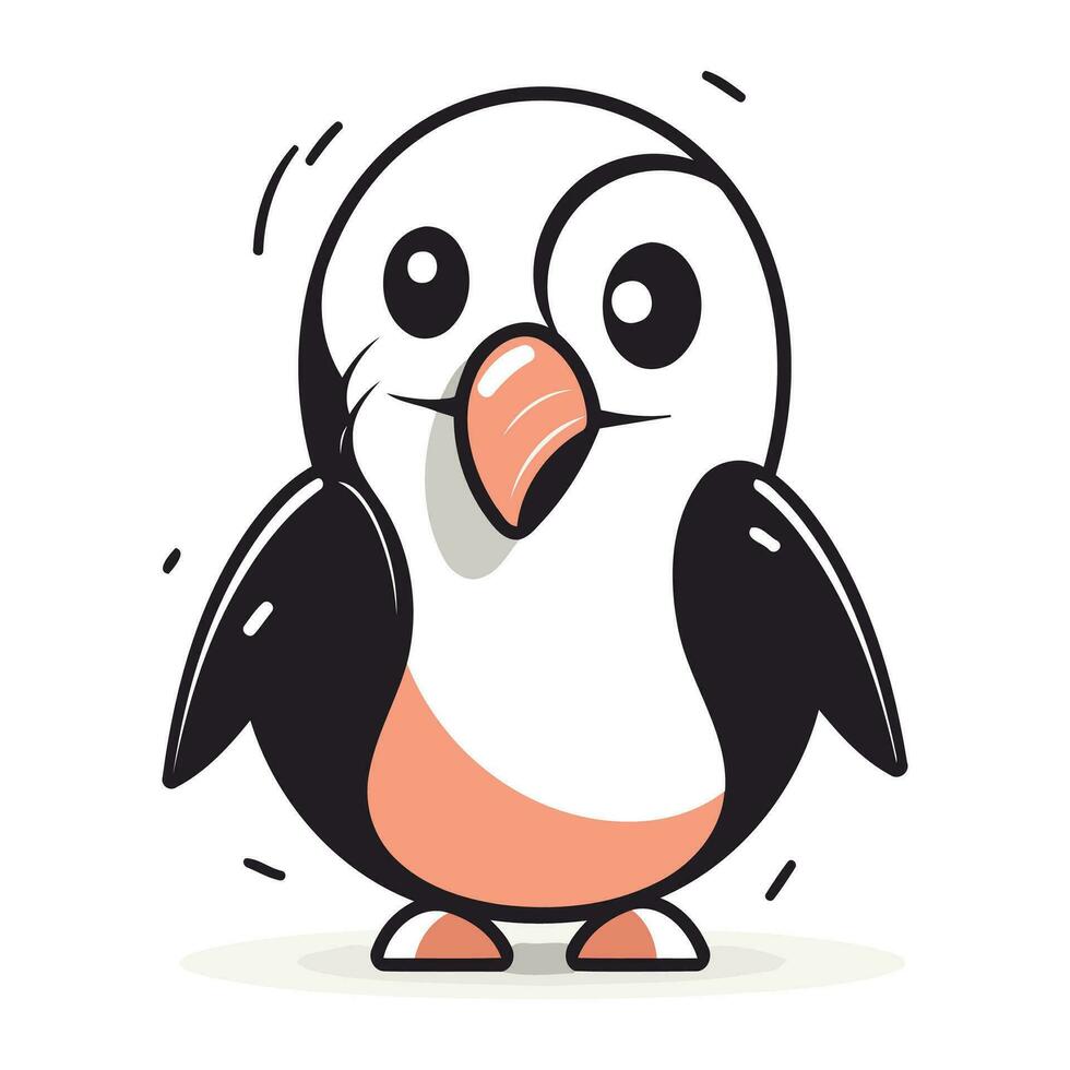 pinguïn. schattig tekenfilm pinguïn. vector illustratie.