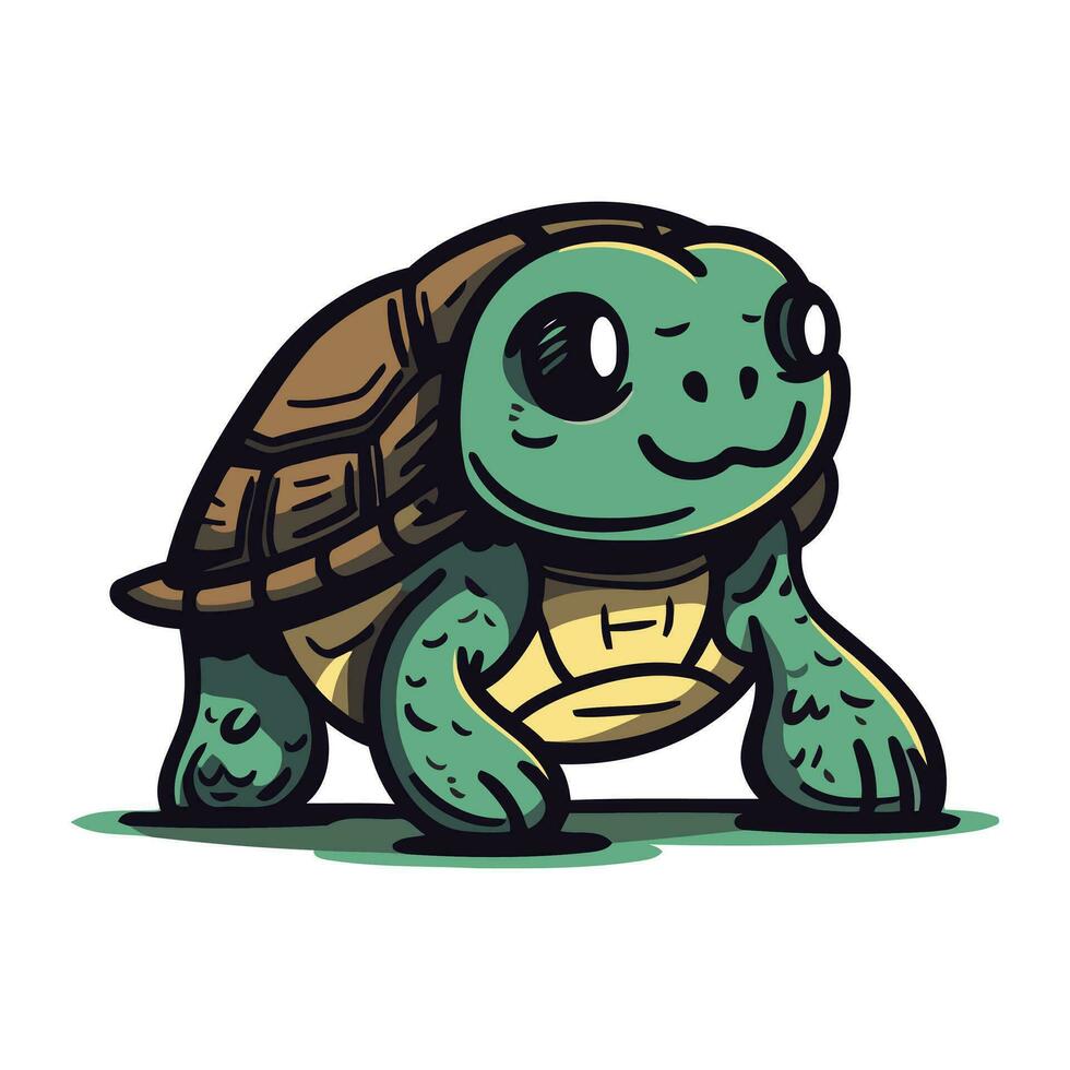 schattig tekenfilm schildpad. vector illustratie geïsoleerd Aan een wit achtergrond.