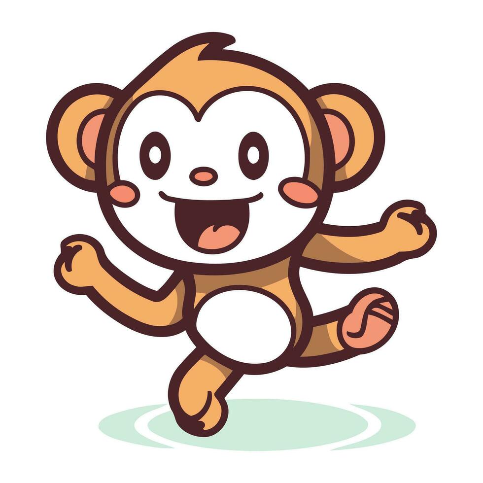 aap rennen tekenfilm karakter vector illustratie geïsoleerd Aan een wit achtergrond.