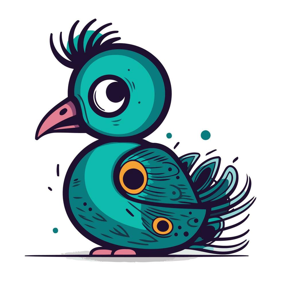 schattig tekenfilm vogel. vector illustratie. geïsoleerd Aan wit achtergrond.