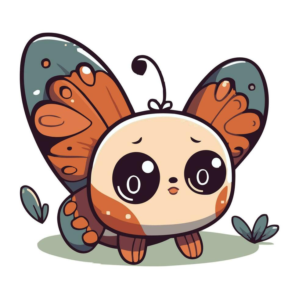 vlinder tekenfilm karakter. schattig vlinder. vector illustratie.