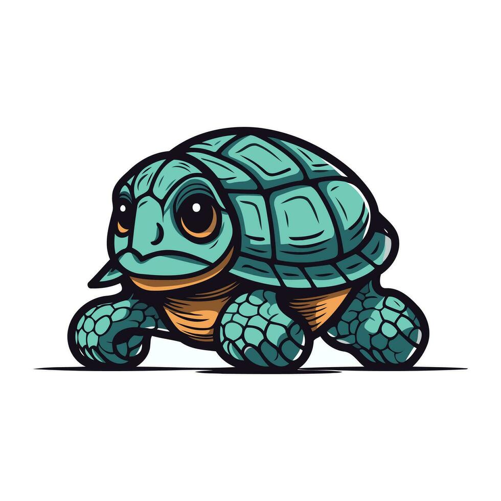 schattig tekenfilm schildpad geïsoleerd Aan een wit achtergrond. vector illustratie.