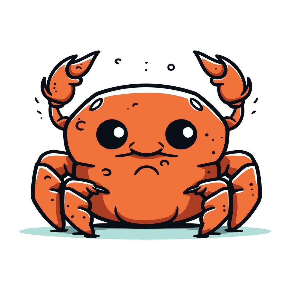 schattig tekenfilm krab. vector illustratie. geïsoleerd Aan wit achtergrond.