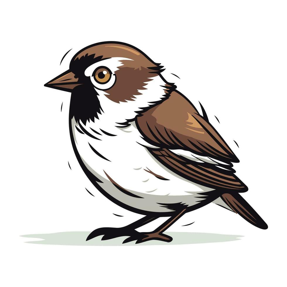 mus vogel geïsoleerd Aan een wit achtergrond. vector illustratie.