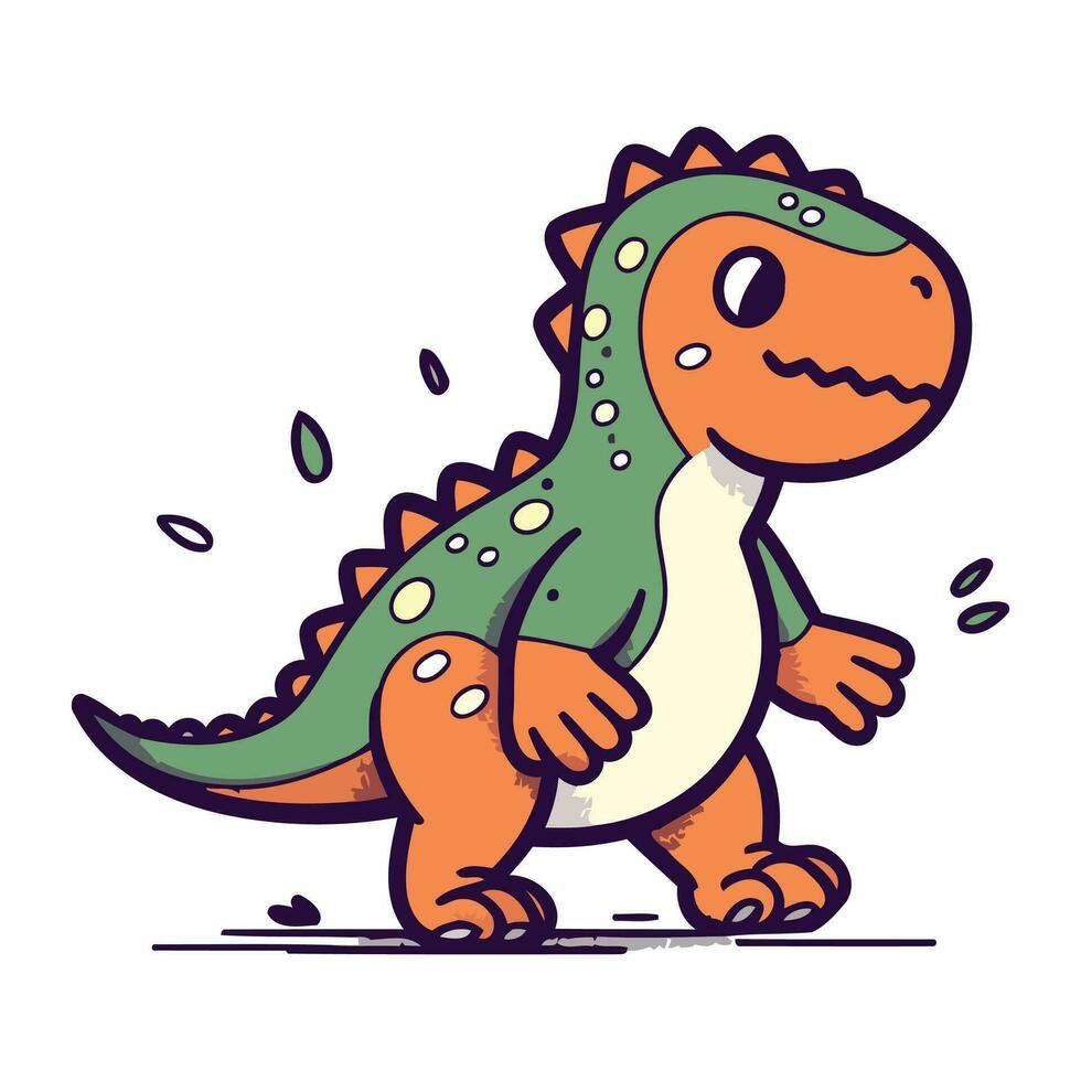 schattig tekenfilm dino. vector illustratie van een prehistorisch dinosaurus.