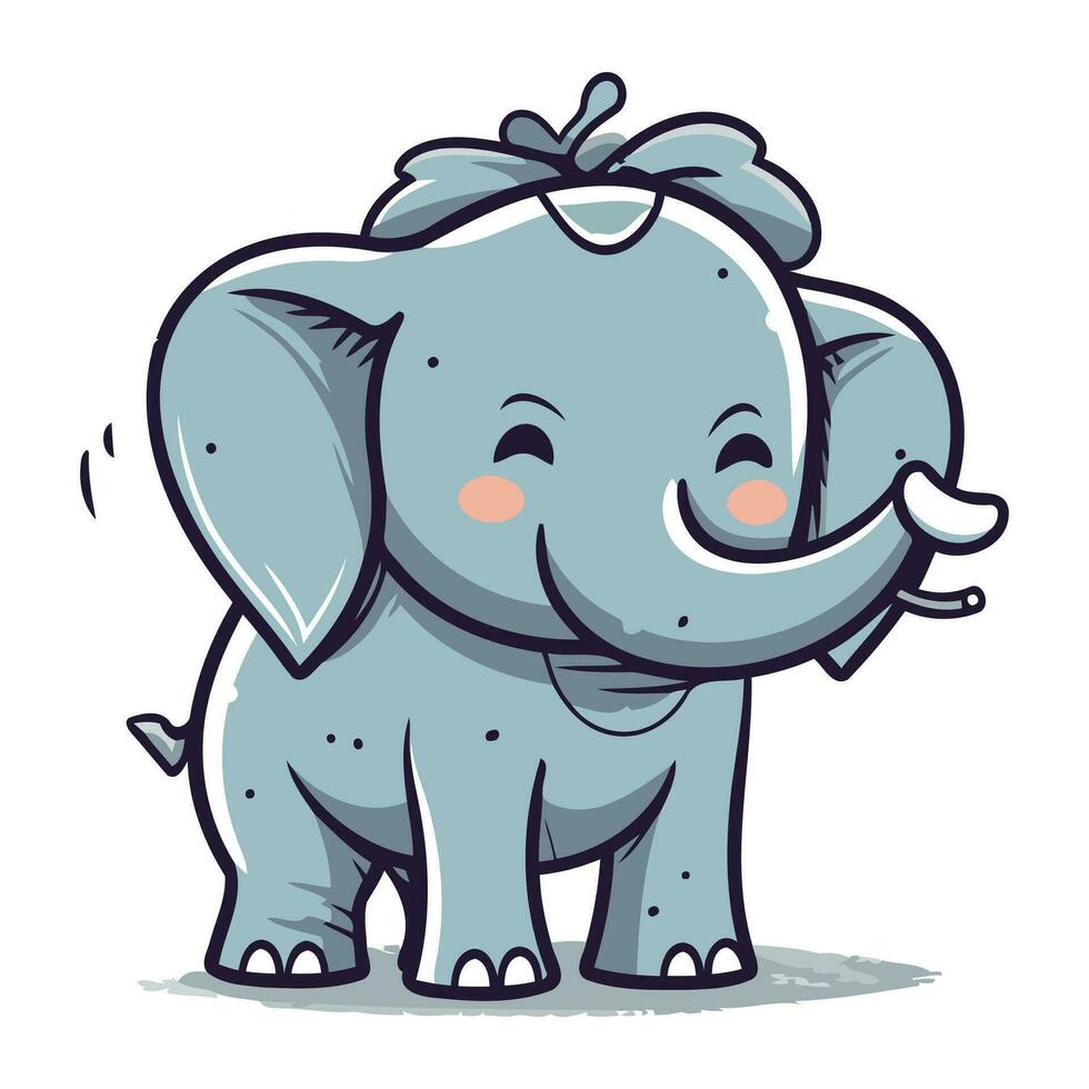 schattig tekenfilm olifant. vector illustratie geïsoleerd Aan een wit achtergrond.