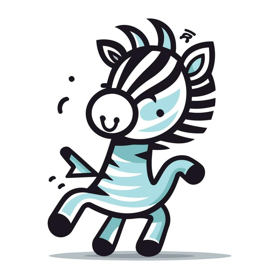 zebra tekenfilm mascotte karakter mascotte vector illustratie