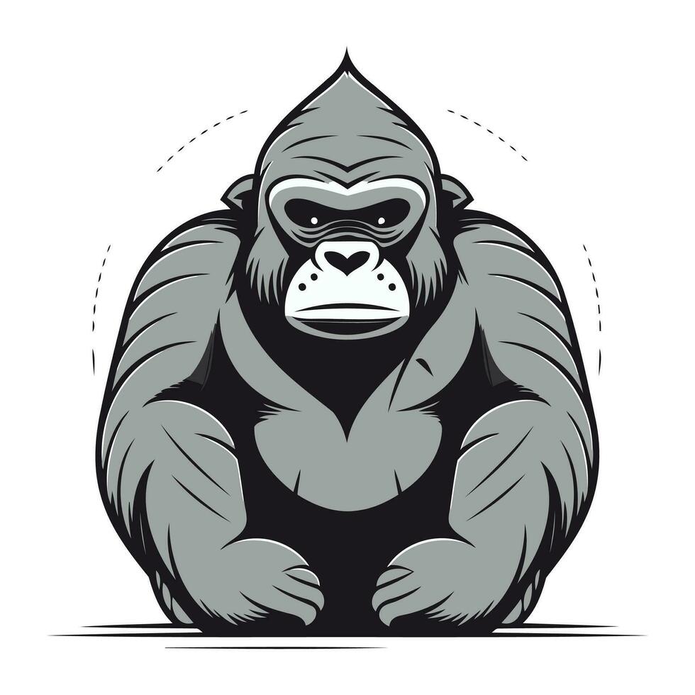 gorilla vector illustratie geïsoleerd Aan wit achtergrond voor t overhemd ontwerp