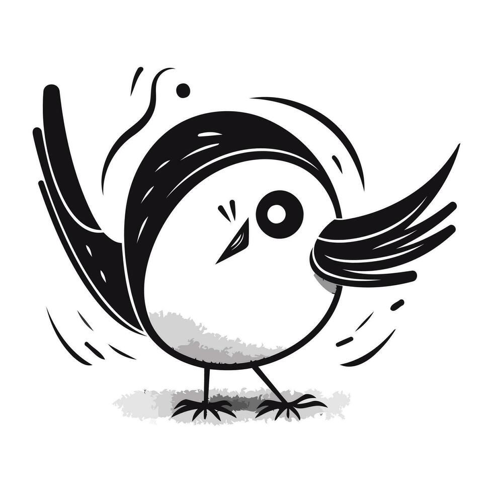 schattig tekenfilm vogel. hand- getrokken vector illustratie geïsoleerd Aan wit achtergrond.