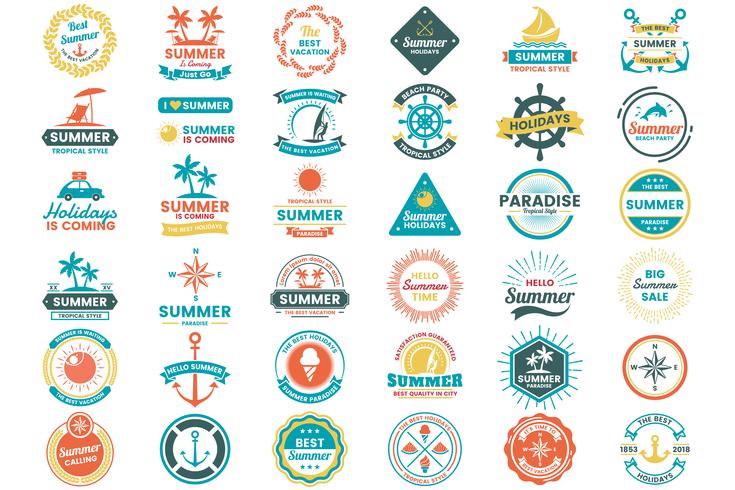 Zomer Retro Vector Logo voor banner