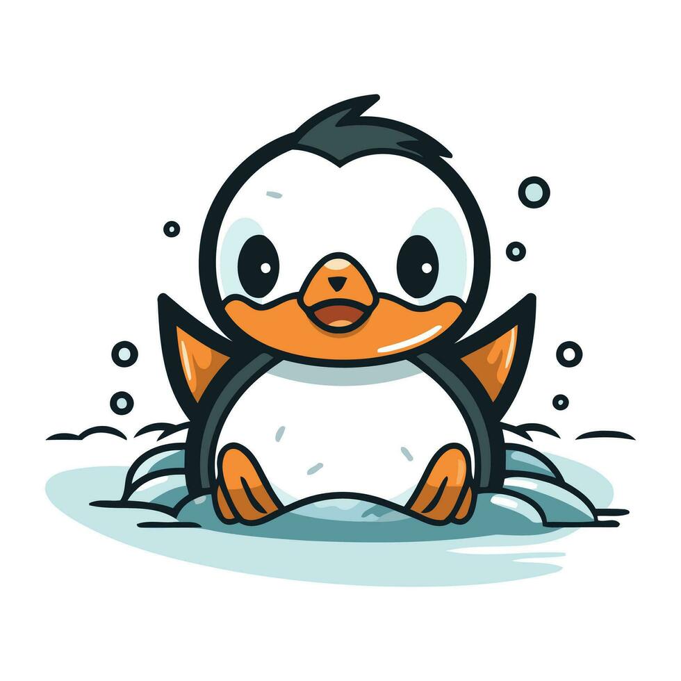 schattig pinguïn. vector illustratie. geïsoleerd Aan wit achtergrond.