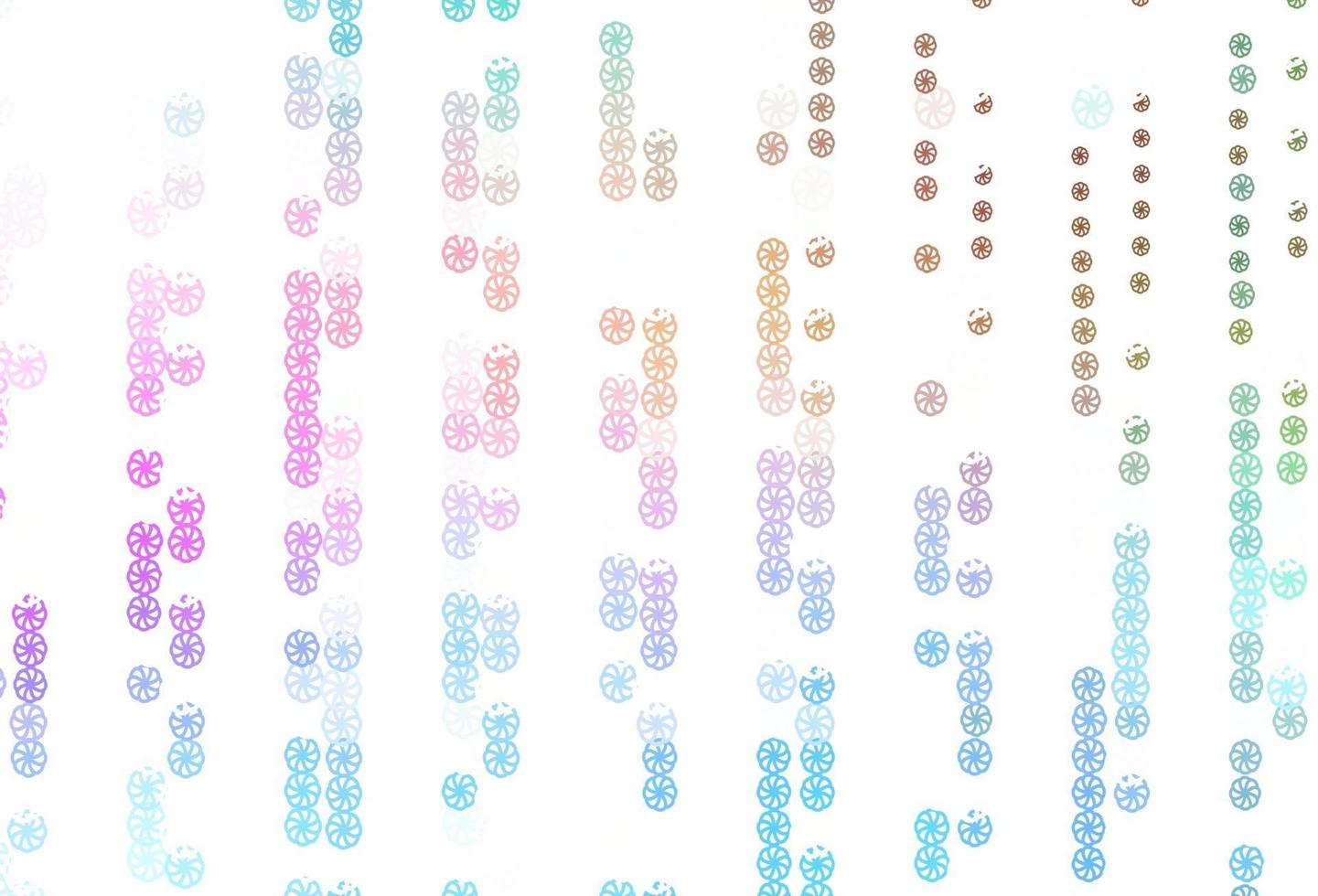 licht veelkleurig, regenboog vector lay-out met heldere sneeuwvlokken.