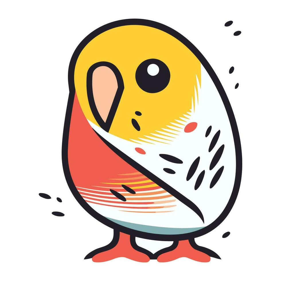 vector illustratie van een schattig weinig vogel. geïsoleerd Aan wit achtergrond.