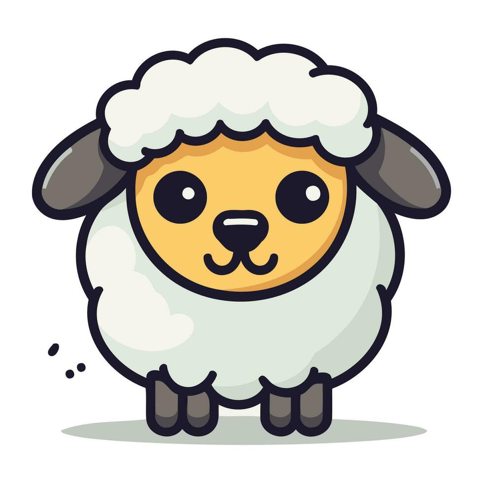 schapen schattig tekenfilm karakter vector illustratie. schattig tekenfilm schapen karakter.