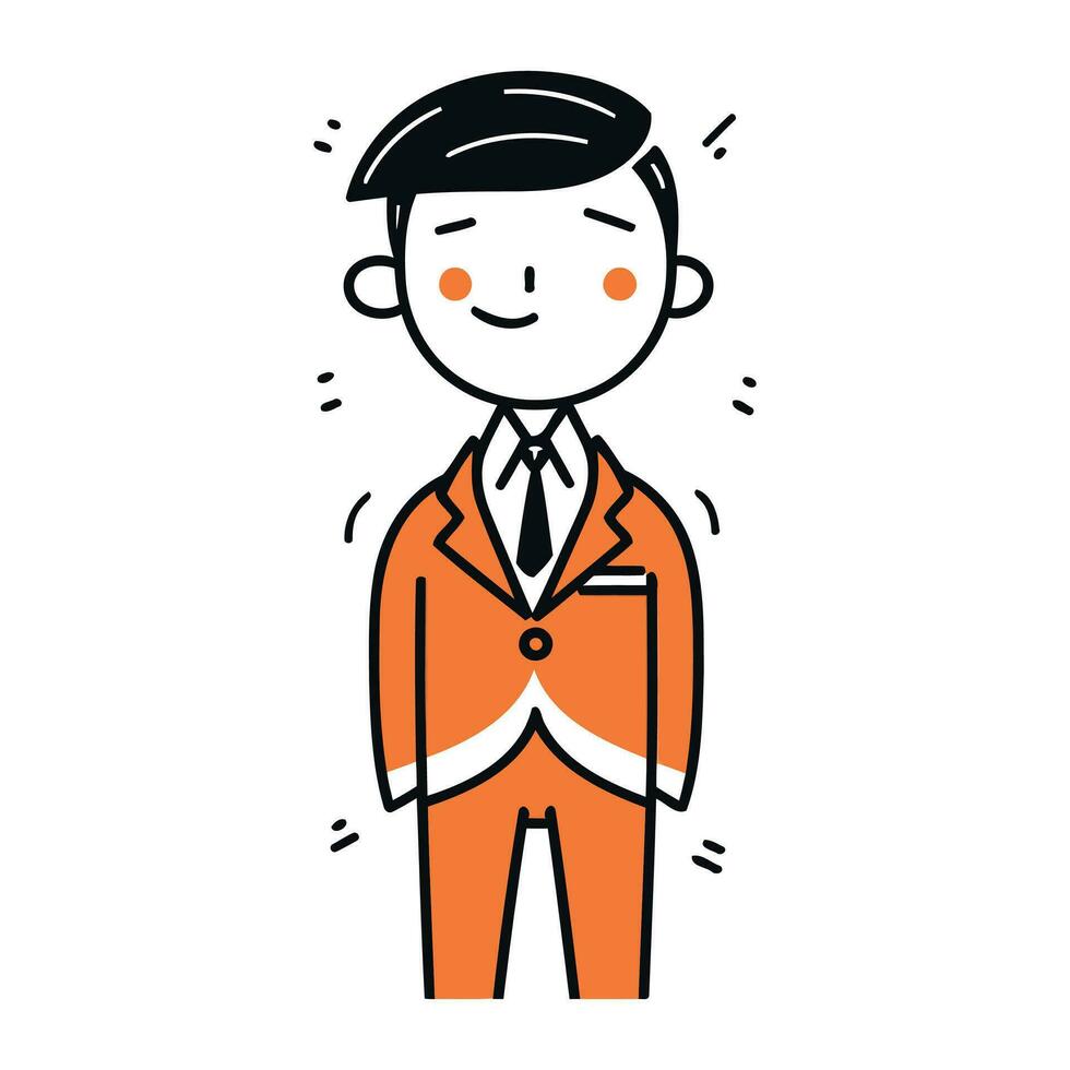 tekenfilm zakenman in pak. vector illustratie van een Mens in pak.