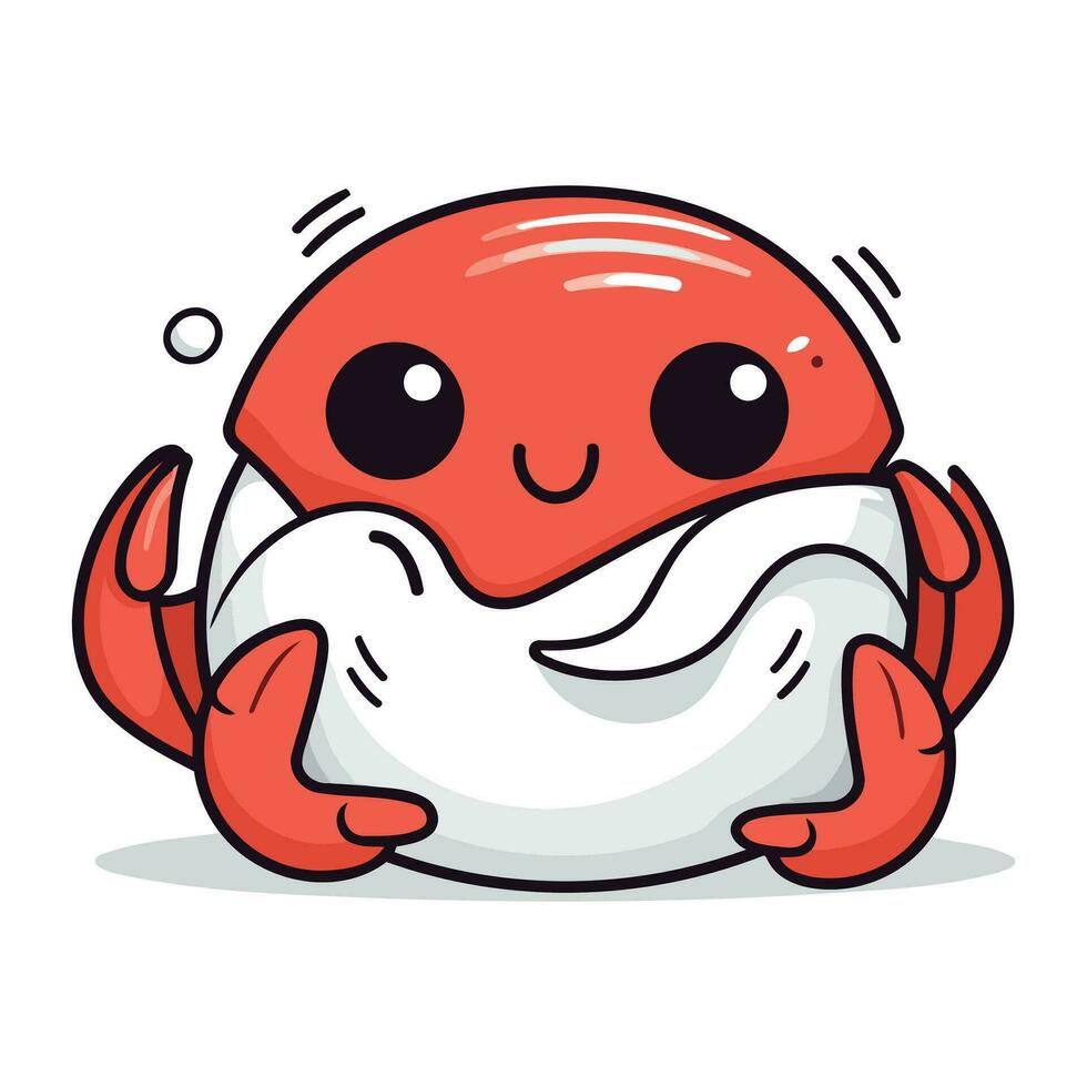 schattig krab tekenfilm karakter vector illustratie. schattig krab mascotte.