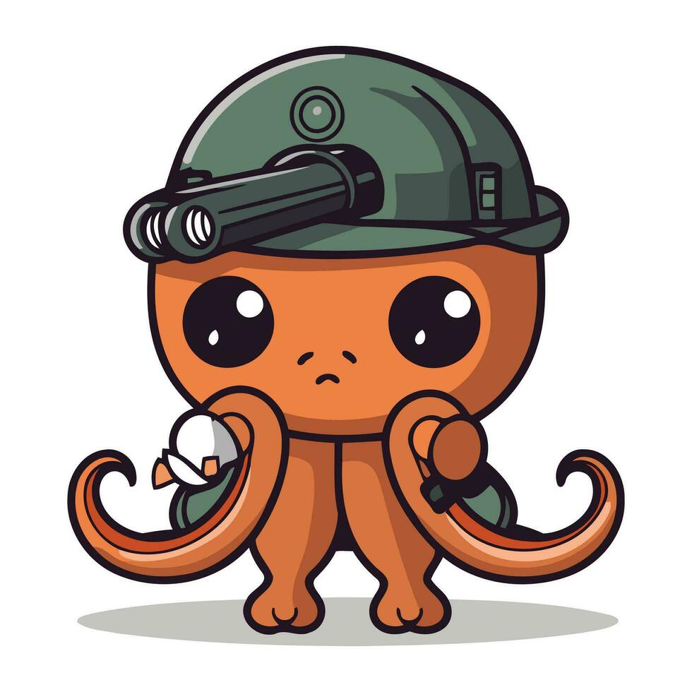 leger Octopus tekenfilm karakter vector illustratie. schattig Octopus mascotte.