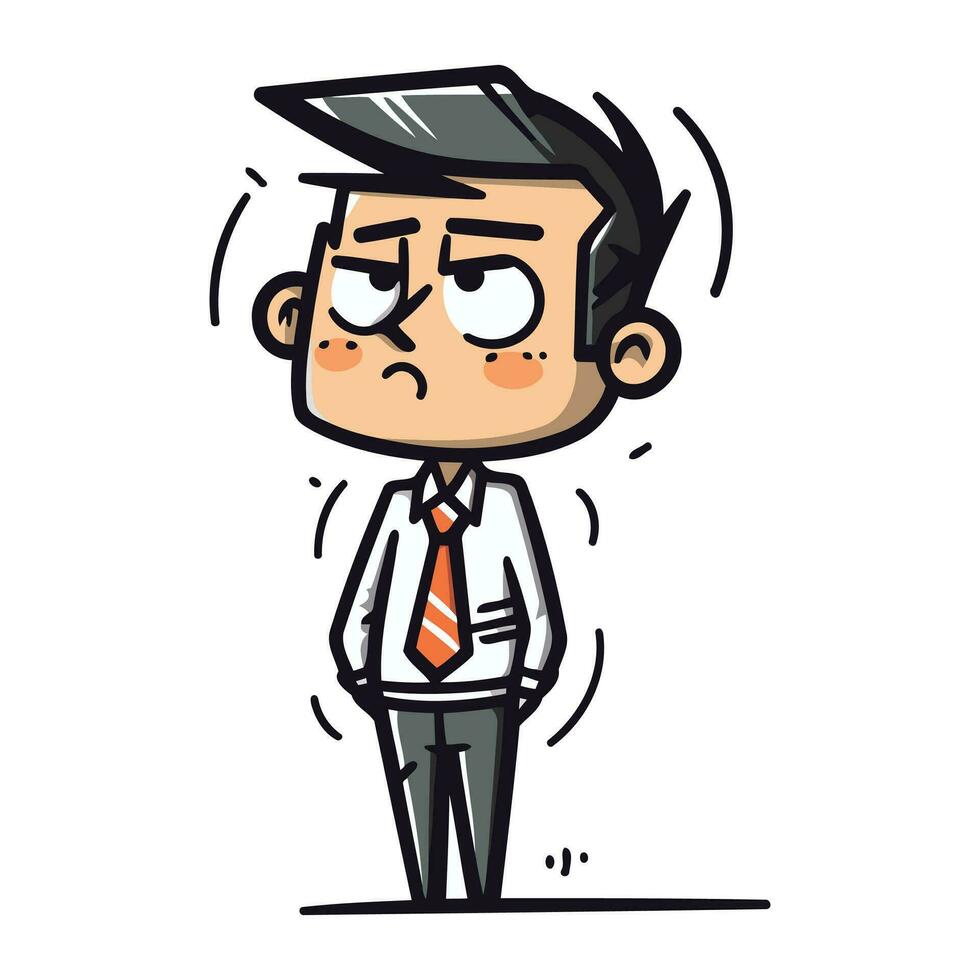 boos zakenman tekenfilm karakter. vector illustratie van boos zakenman tekenfilm karakter.