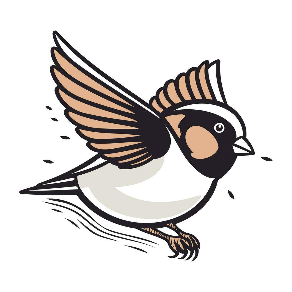 illustratie van een slikken vogel vliegend geïsoleerd Aan een wit achtergrond. vector