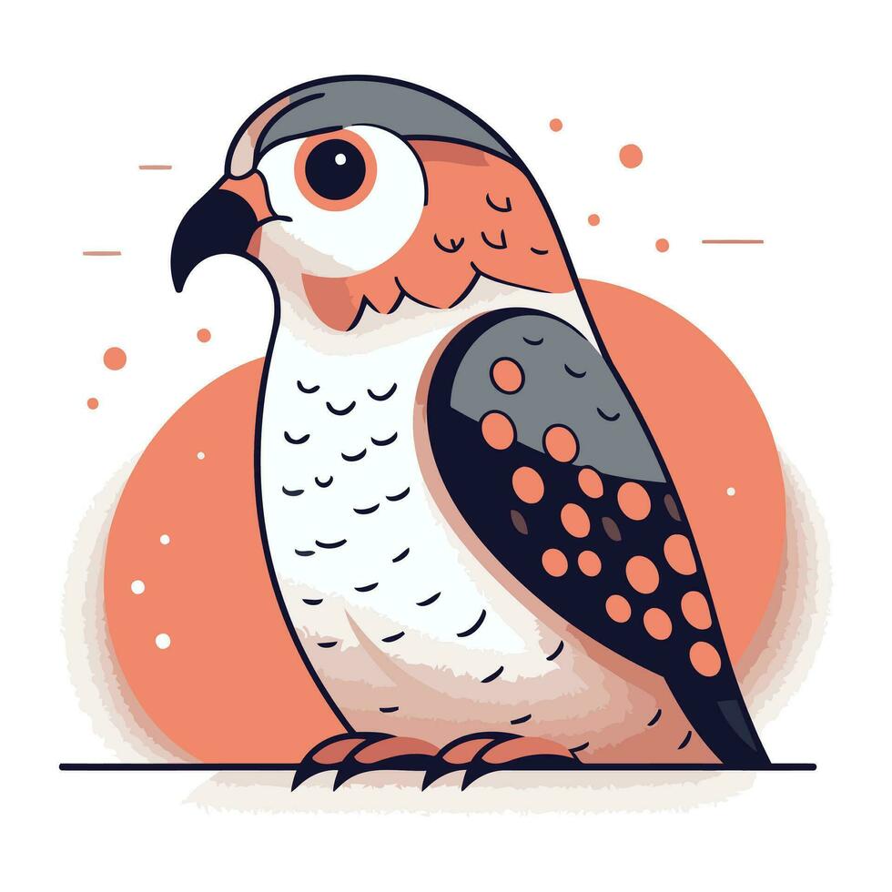 schattig torenvalk vogel. vector illustratie in vlak stijl.