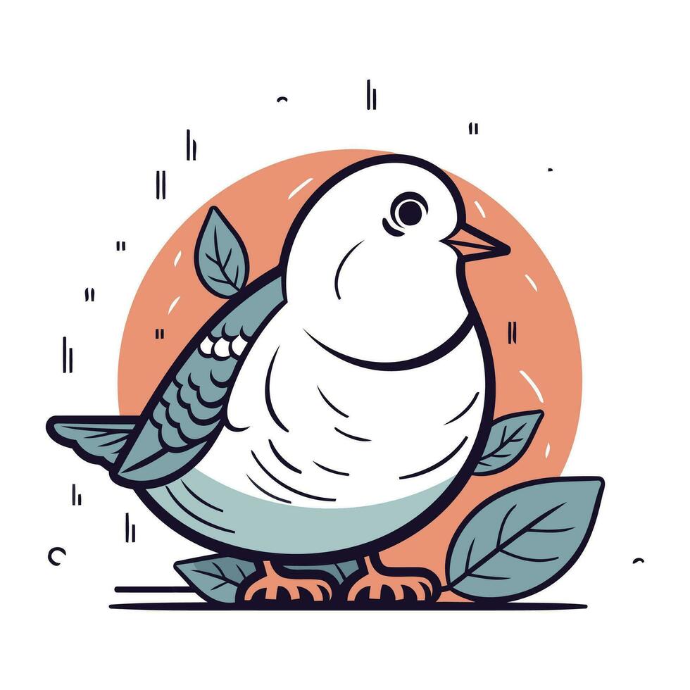 duif. vector illustratie van een vogel in vlak stijl.