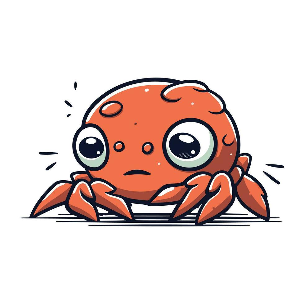 schattig tekenfilm krab. vector illustratie. geïsoleerd Aan wit achtergrond.