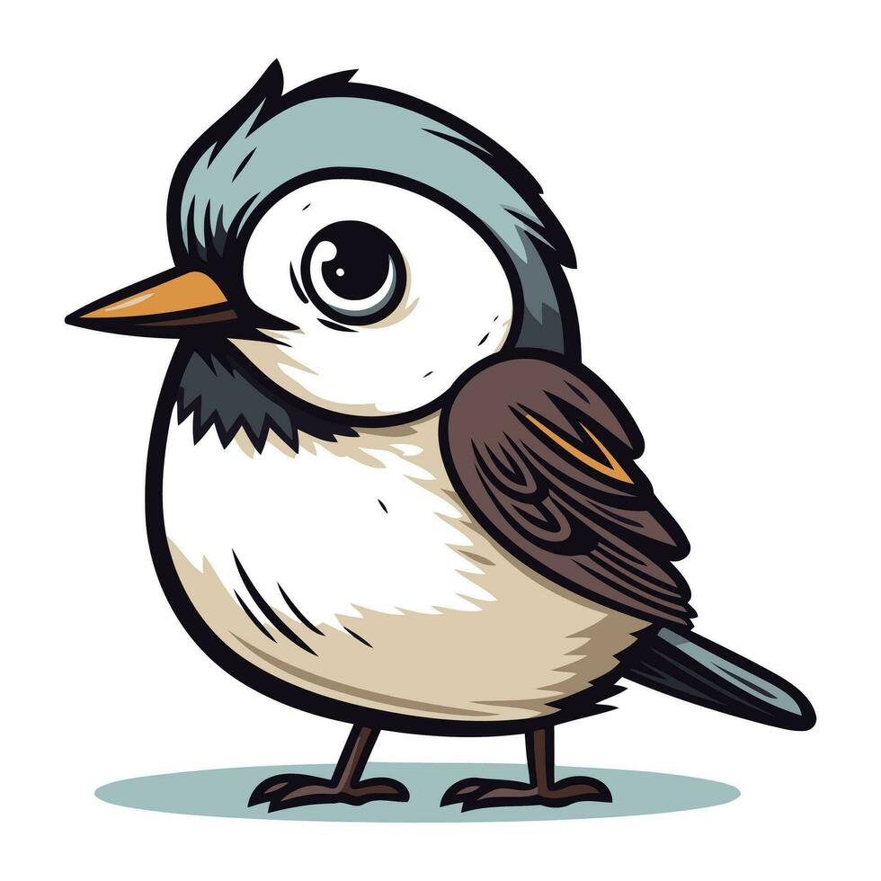 schattig tekenfilm weinig vogel. vector illustratie geïsoleerd Aan wit achtergrond.