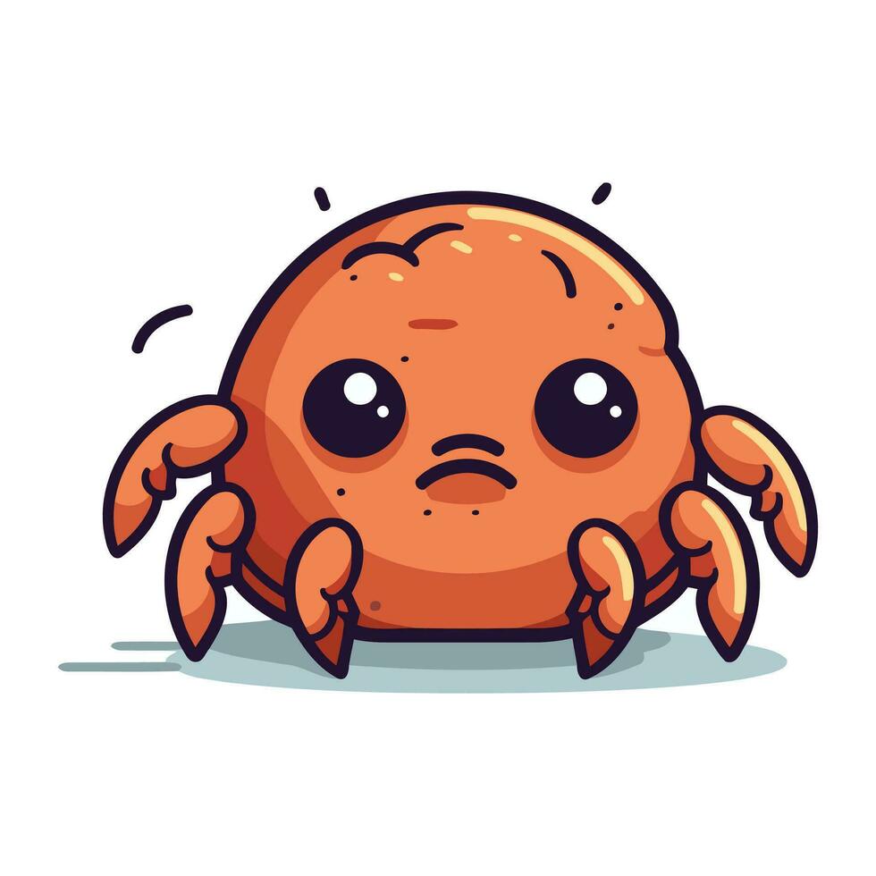 schattig tekenfilm krab. vector illustratie. geïsoleerd Aan wit achtergrond.