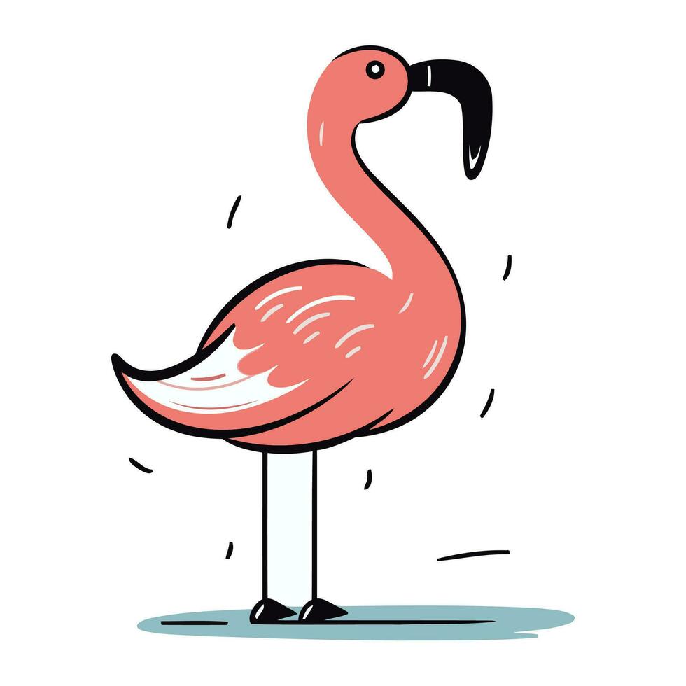 flamingo vector illustratie. hand- getrokken tekening stijl.