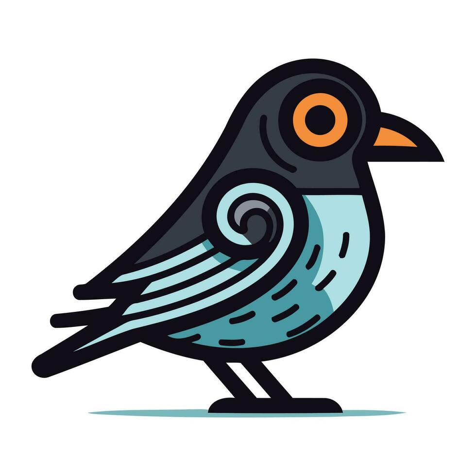 schattig tekenfilm vogel. vector illustratie geïsoleerd Aan een wit achtergrond.