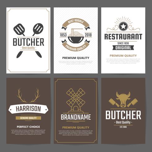 Restaurant Retro Vector Logo voor banner