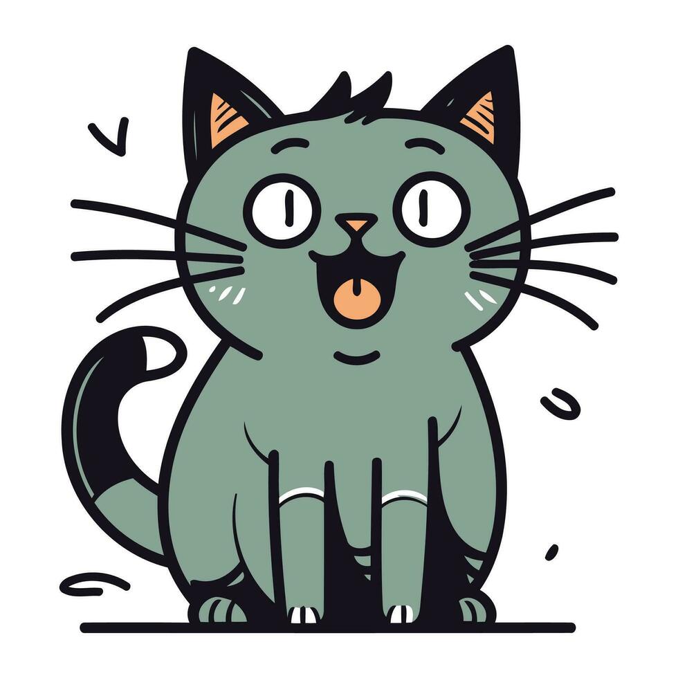 schattig tekenfilm kat. vector illustratie in tekening stijl.