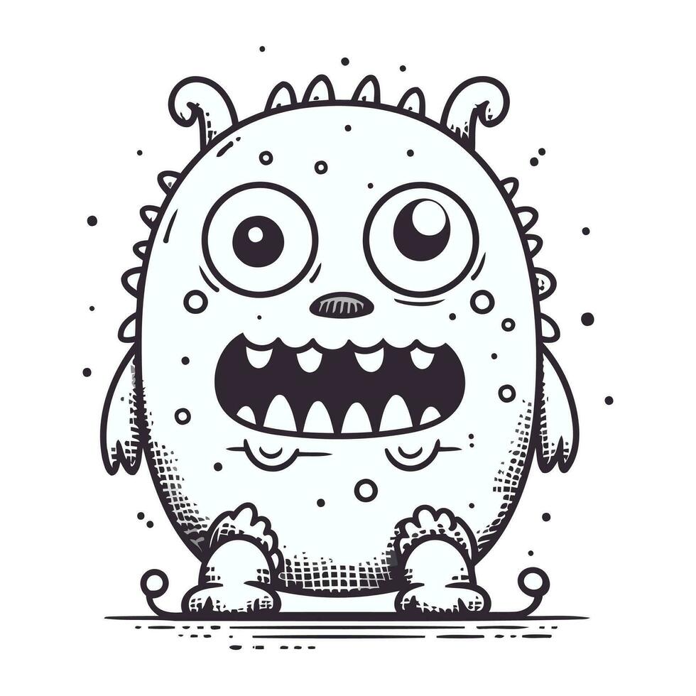 schattig monster. vector illustratie. geïsoleerd Aan wit achtergrond.