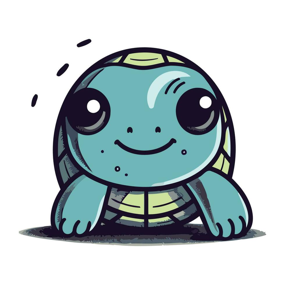 schattig tekenfilm schildpad. vector illustratie geïsoleerd Aan een wit achtergrond.