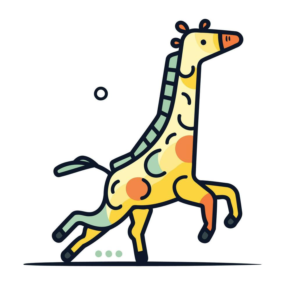 tekenfilm giraffe. vector illustratie van een grappig dier. geïsoleerd Aan wit achtergrond.