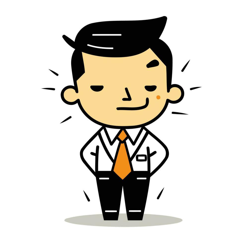 glimlachen zakenman tekenfilm vector illustratie