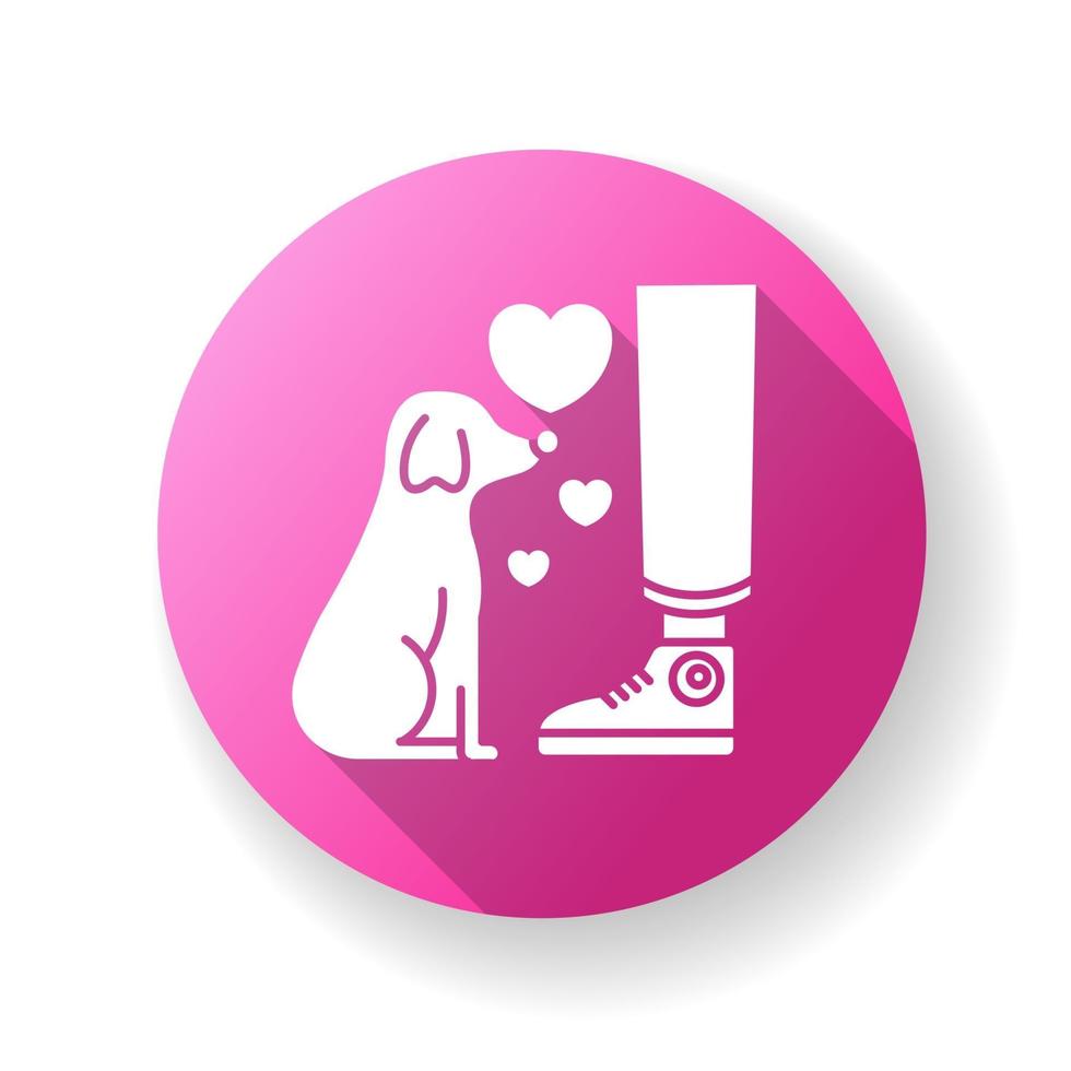 trouw roze plat ontwerp lange schaduw glyph icon vector