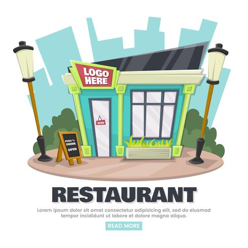 Restaurant Retro Vector Logo voor banner
