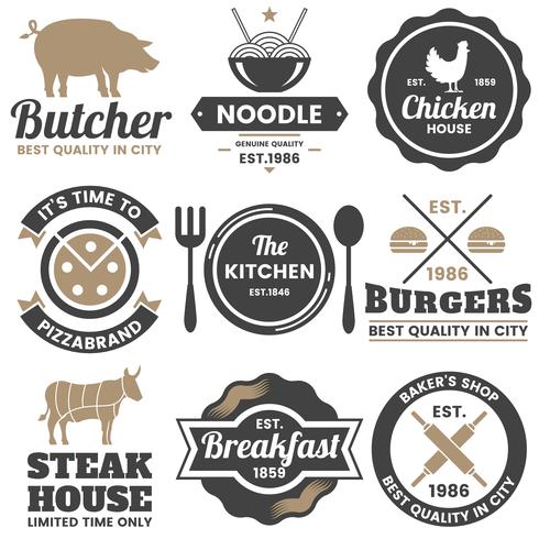 Restaurant Retro Vector Logo voor banner