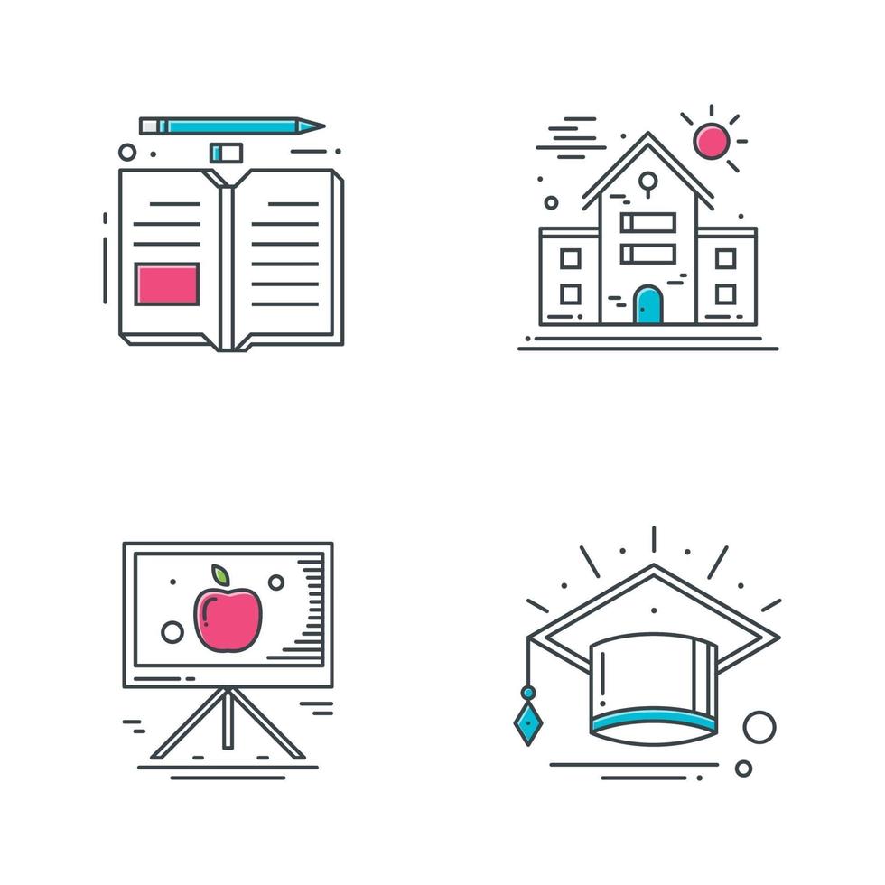 onderwijs lijn pictogrammen. vector illustratie