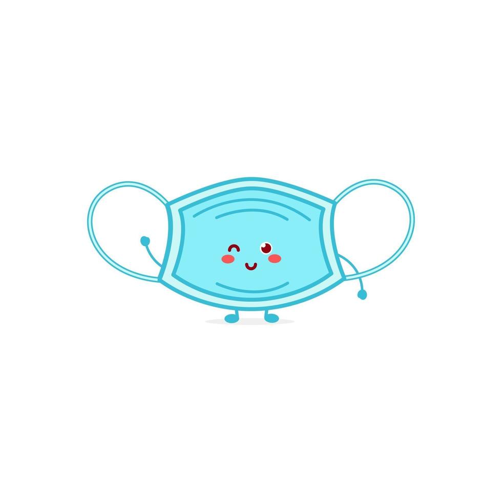 schattig masker karakter illustratie glimlach gelukkig mascotte logo kinderen spelen vector