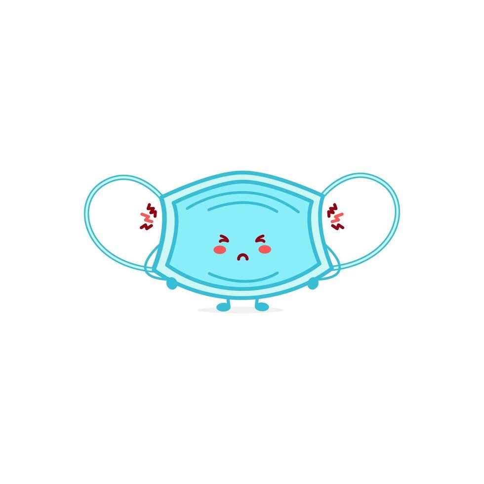 schattig masker karakter illustratie glimlach gelukkig mascotte logo kinderen spelen vector