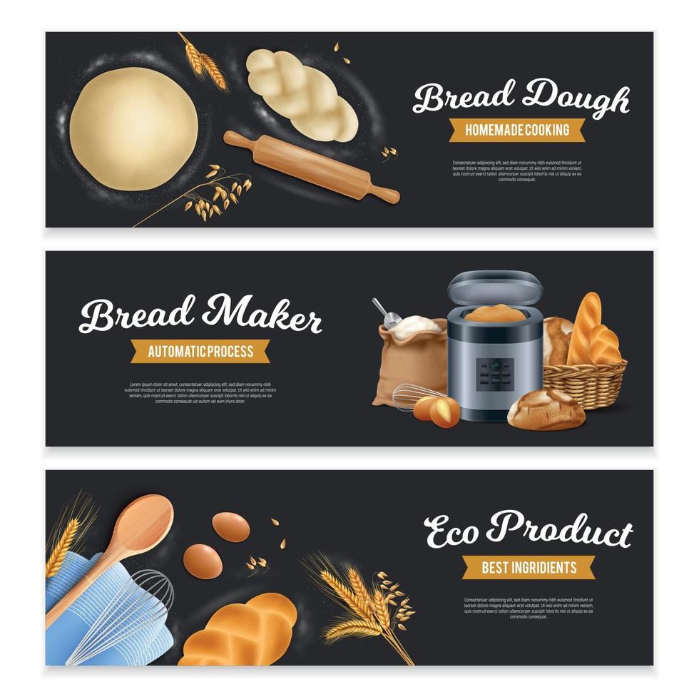 brood horizontale banners set vector