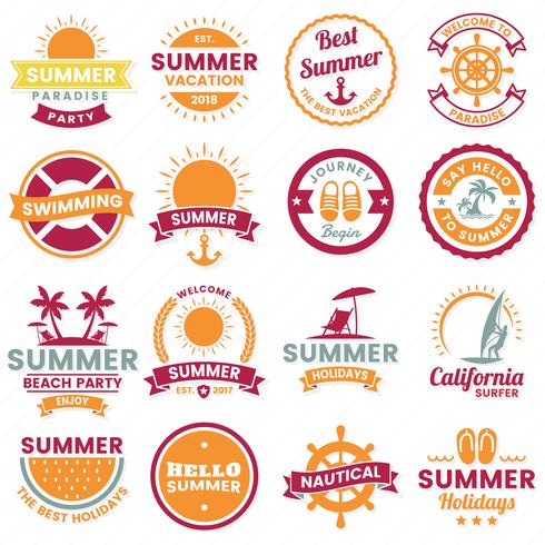 Zomer Retro Vector Logo voor banner