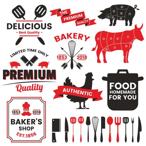 Restaurant Retro Vector Logo voor banner