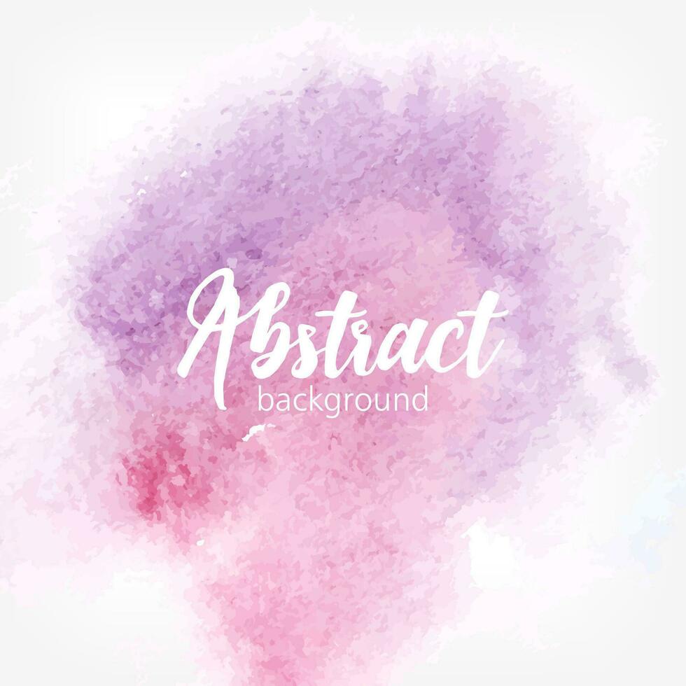 abstract waterverf vlek. Purper en roze pastel kleuren. creatief realistisch achtergrond met plaats voor tekst. vector