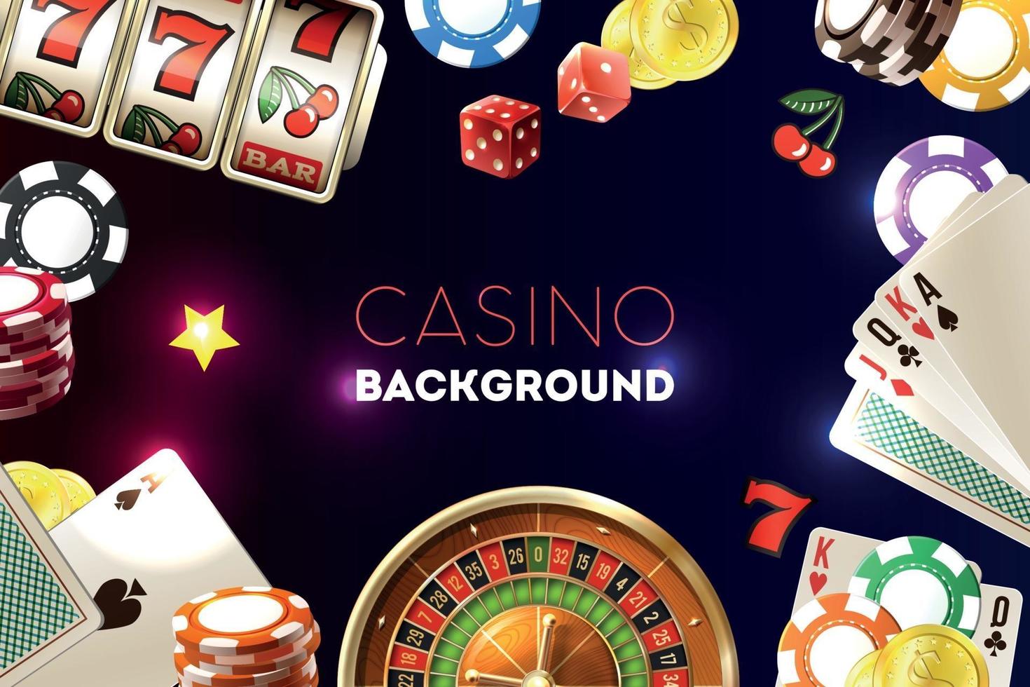 gokken casino realistische achtergrond vector