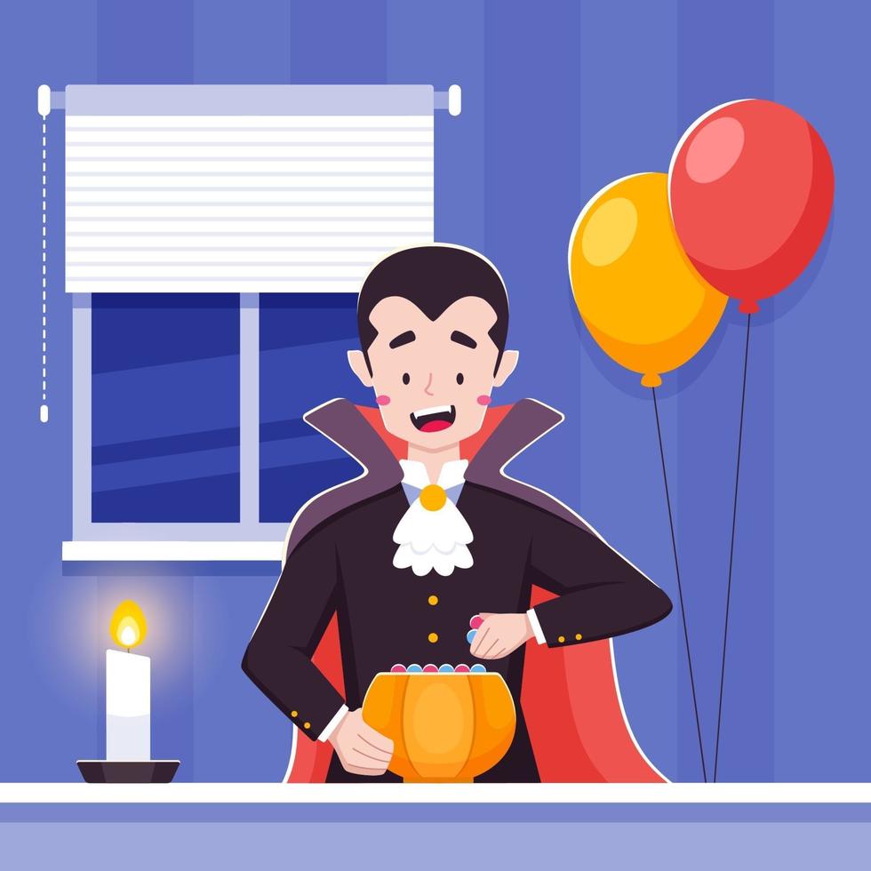 voorbereiding voor halloween-feest vector