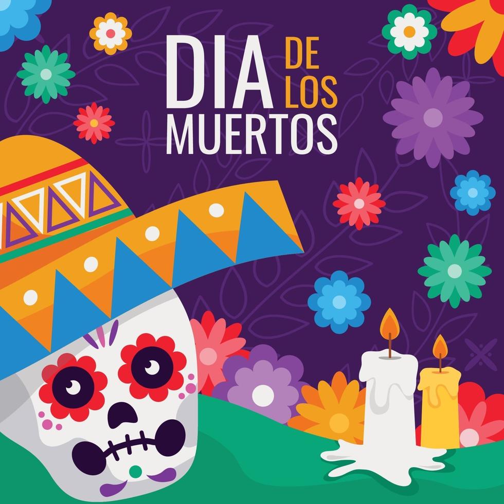 viering van dia de los muertos achtergrond vector